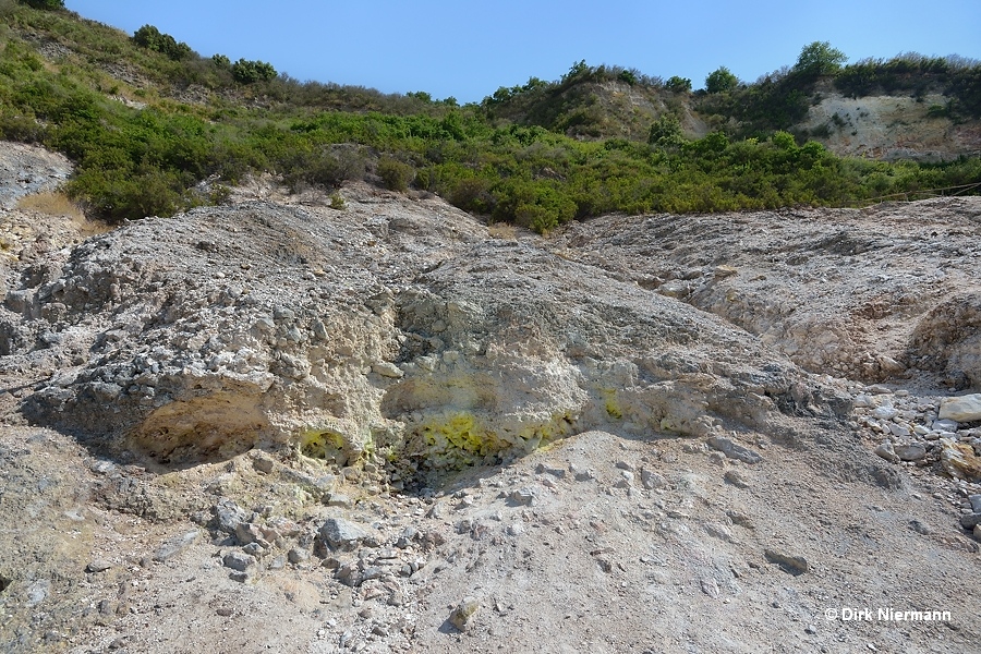 Solfatara Fumaroles in Crater Wall