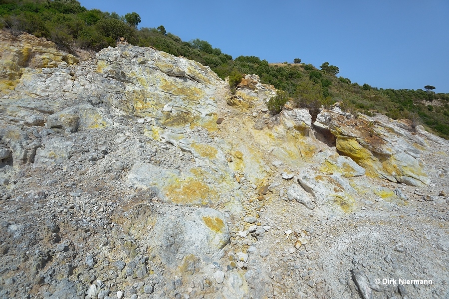 Solfatara Fumaroles in Crater Wall