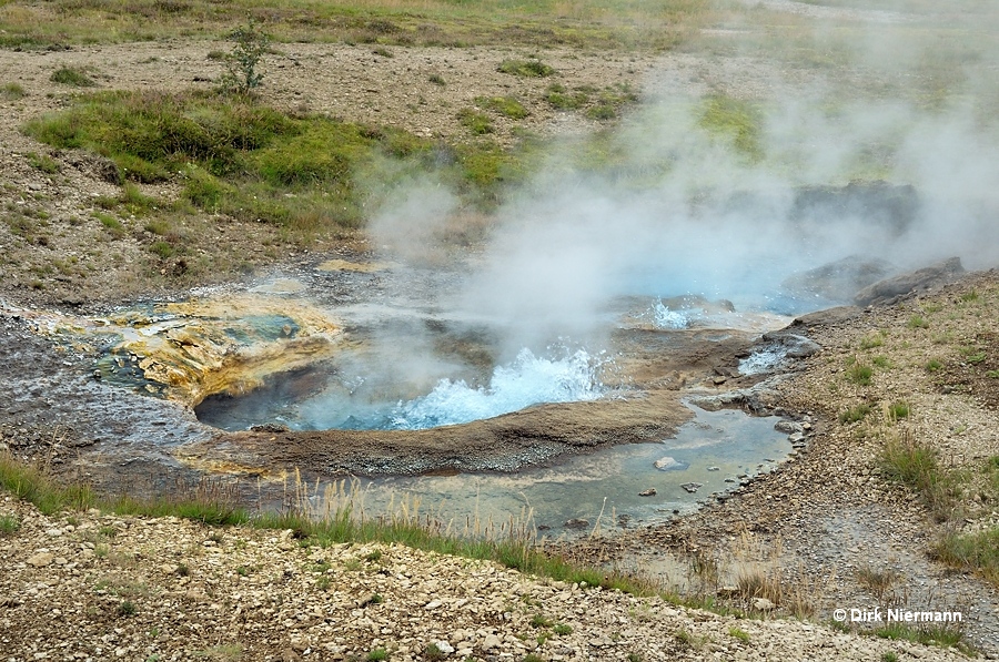 Sísjóðandi hot spring Þykkvuhverir Haukadalur Iceland