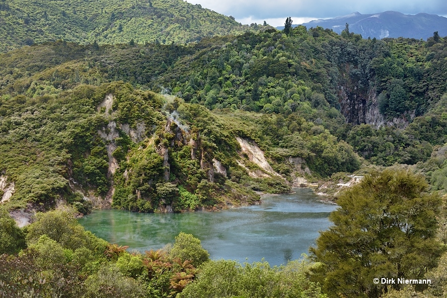 Frying Pan Lake, Inferno Crater and Mount Tarawera