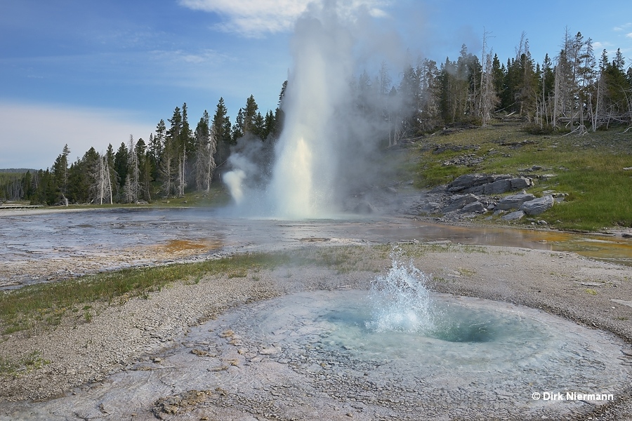 West Triplet Geyser and Grand Geyser Yellowstone