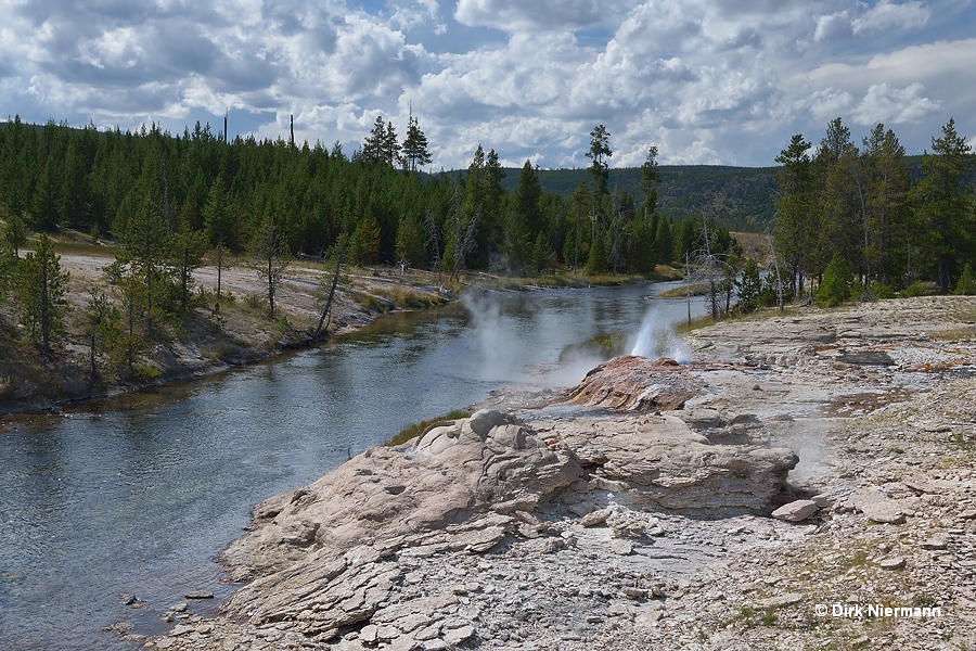 Mortar Geyser and Fan Geyser Yellowstone